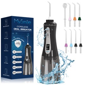 MySmile Portable Oral Irrigator Water Flosser 8 Jet Tips 5 Model 350ml