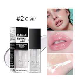 MAEPEOR Glowing Lip Oil 7 Colors Hydrating Lip Balm Nourishing Lip Care Lip Treatment Glossy Finish Non-sticky Moisturizing Lip Balm (02 Clear)