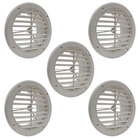 RecPro RV AC Vent 5" Side Vent | Optional Charcoal Filter | White | Camper AC Vent (5 Pack, No Charcoal Filter)