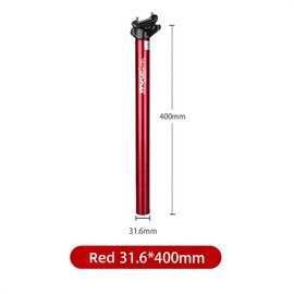 Trkimal Aluminium Alloy Bicycle Seat Post Shim 27.2 mm 30.9 mm 31.6 mm, 400 mm Adjustable Bicycle Seat Post for Mountain Bike Road Bike MTB BMX (Red, 31.6 mm)