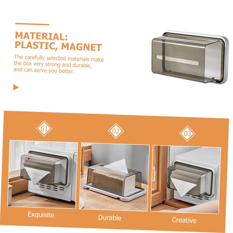 Ipetboom Wall Mounted Tissue Dispenser Transparent Magnetic Tissue Box for