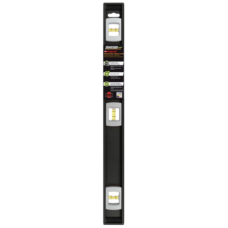 Johnson Level & Tool 3824 Magnetic Professional Aluminum, 24", Black,