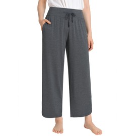 Latuza Women's Petite Length Lounge Pants Comfy Casual Pants Loose Fit XL Dark Gray