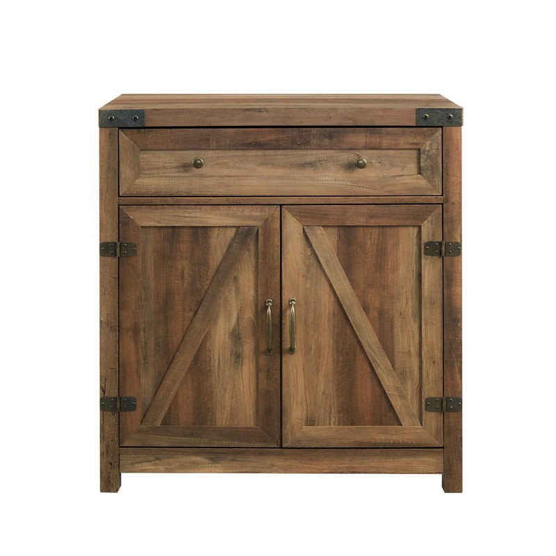Walker Edison Cass Modern Farmhouse Double Barn Door Accent Cabinet,