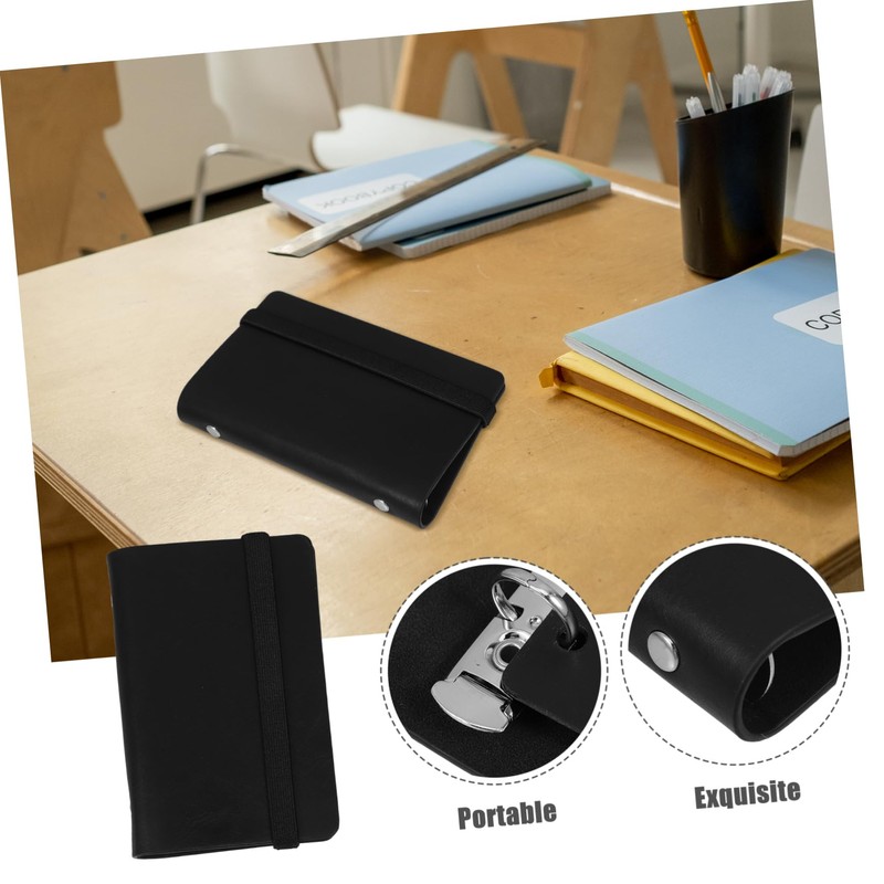 FUNOMOCYA Aesthetic Leather Planner Case Ring Mini Notebook Folder School