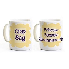 Friends Couples Coffee Mugs (2 Cups) - His and Her - Crap Bag and Princess Consuela Bananahammock
