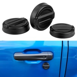 Keyhole Covers Fit for Jeep Wrangler JL Gladiator JT 2025 2024-2018 Magnetic Door Lock Cover Car Key Hole Exterior Protection Black 3Pcs