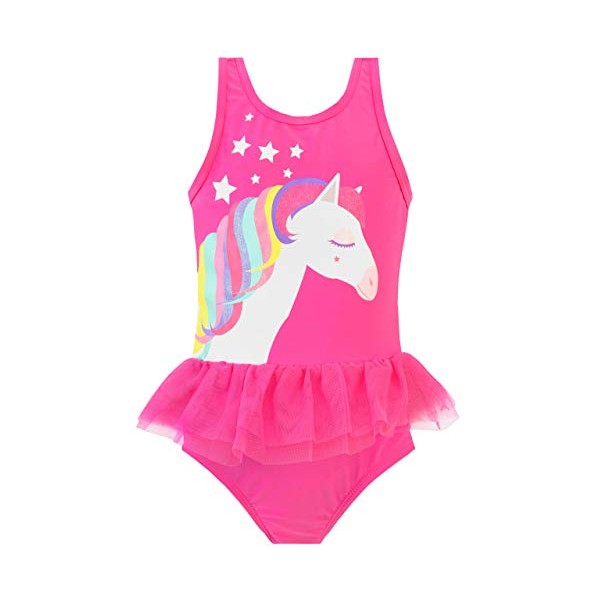 Harry Bear Girls Rainbow Pony Swimsuit Pink Age 4 to 5 Years