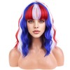 WTHCOS Red White Blue Wigs for Women Girls American Flag