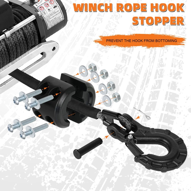 Aomifunny Synthetic Winch Rope,1/4" x 50 ft 10000Lbs Winch Rope
