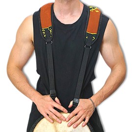 GMP - Extra Padded Shoulder Strap for Djembe, Bongos, and Drums | Djembe Adjustable Playing Strap, Hand Drum Strap for Playing While Standing