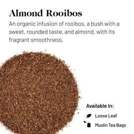 Kusmi Tea Almond Rooibos - 3.5 Loose Tea Tin - Organic Blend of Rooibos & Almond Flavor - Caffeine Free - Enjoy Hot or Iced