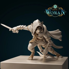 Arcane Minis Ratfolk Assassin - Prim | Dungeons and Dragons Miniature DnD is a Woman D&D