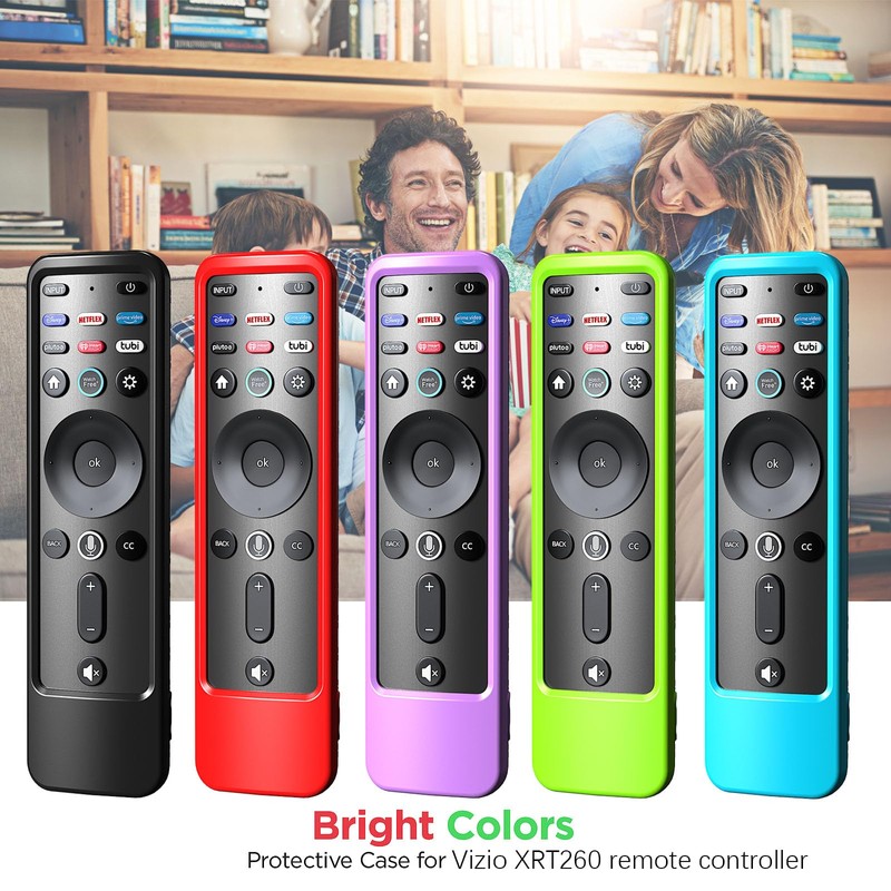 3PACK Case Cover for VIZIO XRT260 Remote, Purple Blue Red
