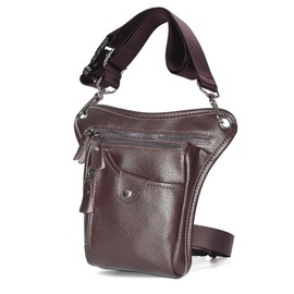 XUELILEU PU Leather Waist Pack Drop Leg Bag for Men Women Belt Hip Bum Bag Multi-Purpose Motorcycle Bike Outdoor Sports Tactical Cycling Riding Hiking Camping