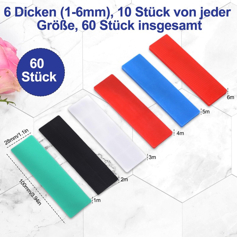 60 Plastic Spacers, Underlay Plates, Plastic, Right Angle, 28 x