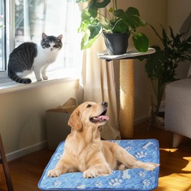 Neuqiho Large Dog Cooling Mat 27.56x21.65 Inches - Self Cooling Pad for Large Breeds, Portable Pet Cooling Pad for Crate & Outdoor Use, Durable Oxford Fabric (L, Dogs & Cats)