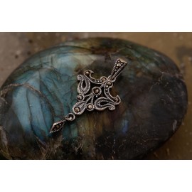 Windalf Alcina Women's Jewellery Pendant 3.4 cm Delicate Ornamental Marcasite Jewellery 925 Sterling Silver, Sterling Silver, Cubic Zirconia