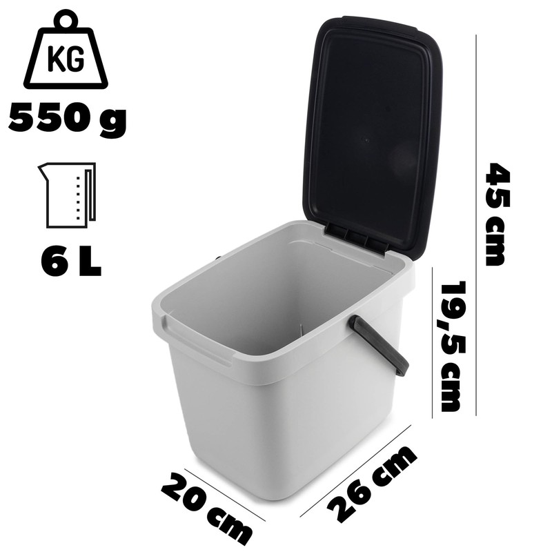 KADAX Waste Bin with Lid and Handle, Plastic Waste Bin,