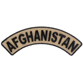 Afghanistan Small Arm Rocker Patch - 4.5x1.5 inch. Embroidered Iron on Patch