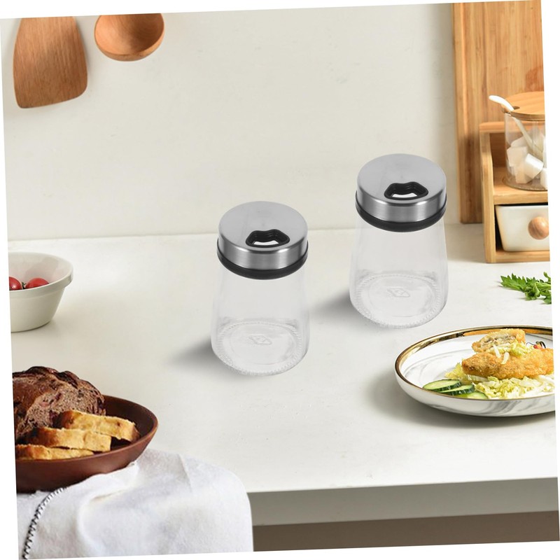 BIUDECO Stainless Steel Salt Pepper Pepper Condiment Jar Dispenser Perfect
