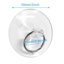 Piutouyar 12Pcs Suction Cup with Ring 2"/50mm Clear Key Ring Suction Cups Sucker for Window Kitchen Wall Hook Hanger