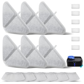 Filters Replacements for Automatic Pet Fountains，230oz/7L Dog Multiple Filtration Dog dispensor，Filtration System Pet Fountain Filters Replacement (6 Filter+6 Mesh Bag+6 Sponge)