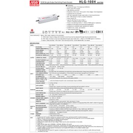HLG-100H-42A AC/DC Power Supply Single-OUT 42V 2.28A 95.76W 5-Pin