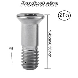 WADY Titanium Alloy Flat Head Bicycle Bolt, 4Pcs M5x14.2mm Silver Rear Derailleur Jockey Wheel Bolt for Road Bike Mountain Bike