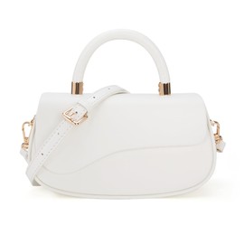 Milan Chiva Small Elegant Top Handle Purses for Women Mini Flap Crossbody Purse Cute Shoulder Bag MC-398WT