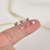 SILBERTALE 925 Sterling Silver Earrings Set 3 Pieces 3-5 mm