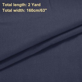 QUARKZMAN 12 oz Denim Fabric, 63 Inch Cotton Denim Material 2 Yard for Sewing Quilting Clothing Fabric DIY Crafts, Dark Blue