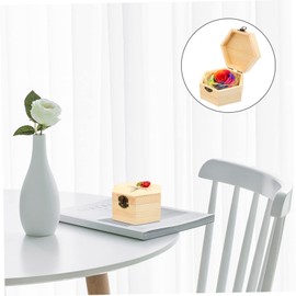 KONTONTY 1Pc Colorful Soap Flower Box Hexagonal Wooden Box for Valentine Day Mother Day Artificial Floral Decor for Home Romantic Bath Experience