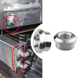 KRD PERFORMANCE 2 PCS Aluminum 3/8 NPT Female Weld On Bung, 3/8" NPT Weldable Fuel Tank Fitting, Natural