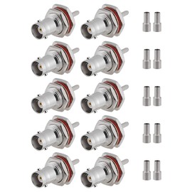 Vecys 10 PCS BNC Connectors 50 Ohm BNC Female Crimp Connector for RG316 RG174 RF Coax Cable