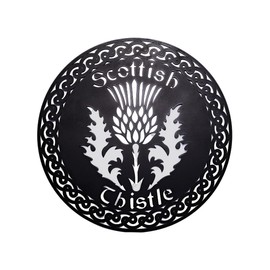 Exclusively Irish Wall Art Scottish Thistle Irish Round-Shaped Celtic Wall Hang Housewarming Decoration (Black Matt)