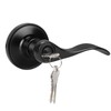 Gobrico 1 Pack Keyed Entry Wave/Drop Style Door Lever Handle,
