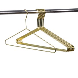 Quality Gold Modern Extra Heavy Duty Metal Hangers – Clothing Thin Compact Hanger – Coated Metal Hangers for Wardrobe – Shirt Pants Slim Hanger - 10 Pack