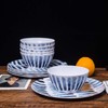 KX-WARE Blue Stripe Melamine Plates, 10.5-inch Dinner Plates set of
