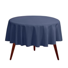 Gee Di Moda Round Tablecloth - 70 Inch Navy Blue Round Table Cloth for 24 to 48 Inch Round Tables - Heavy Duty Washable Fabric - for Buffet Table, Holiday Party, Dinner, Wedding & Baby Shower