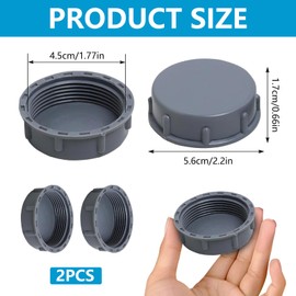 HARY 2 Pcs 45mm Kitchen Sink Waste Pipe Cap Female Thread Blanking Cap for Washing Machine Appliance Trap Blanking Cap for Plumbing to Seal Joints Pipes End