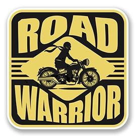 2 x Road Warrior Vinyl Decal Sticker Laptop Tablet Motorcycle Biker #5529 (10cm x 10cm)