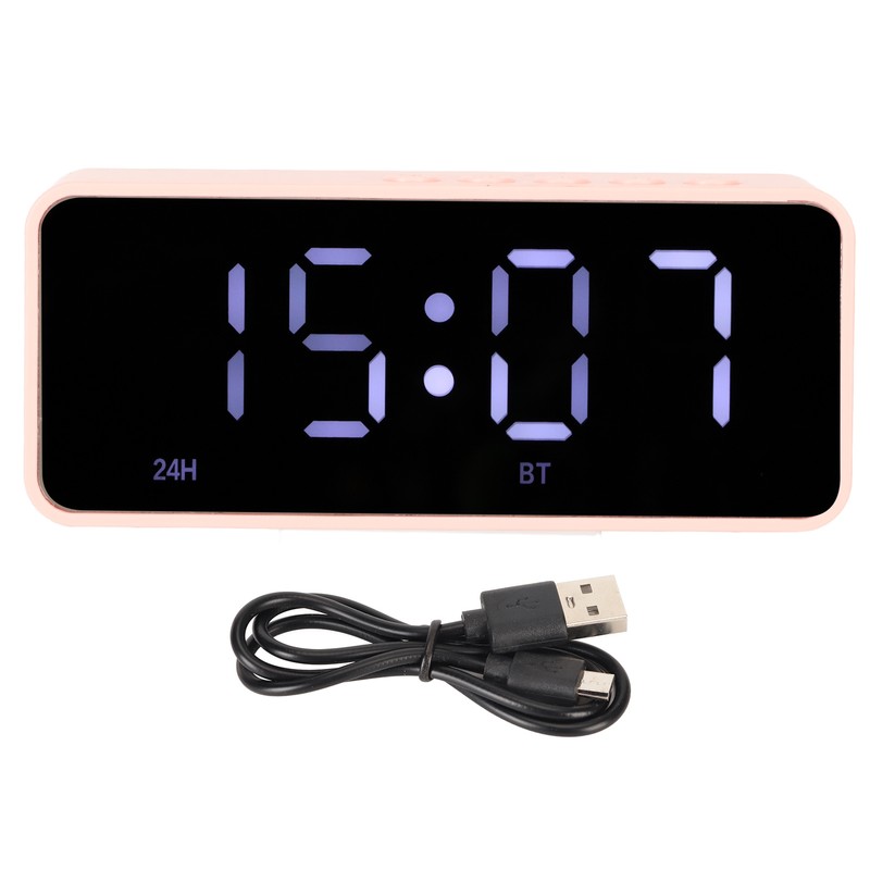 Alarm Clock Bluetooth Speaker Distortion Free USB Charging Mirror Display