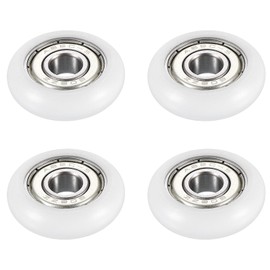 PATIKIL Nylon Pulley Wheel, 8.5x30x8mm 4 Pcs Ball Bearing Guide Roller Idler Pulley for Furniture Hardware Accessories and Sliding Door Window, White