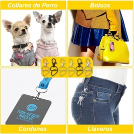 Llaveros y Ganchos Giratorios 120PCS Aros para Lllaveros Broches para Hacer Mosqueton Llavero con Anillo en D para Manualidades Diy, Bolso (60 Ganchos & 60 )