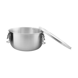 Tatonka Stainless Steel Food Container 2 L - Food Container with Lid, Clip Fasteners and 2000 ml Volume - Unbreakable, Non-Toxic, Dishwasher Safe