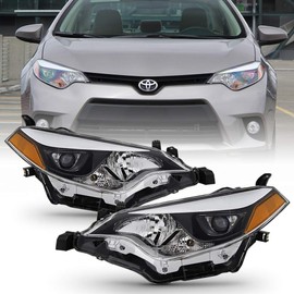 ACANII - For 2014 2015 2016 Toyota Corolla [OE Factory Style] LED Projector Headlights Headlamps Replacement Left+Right