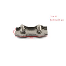 304 stainless steel wire rope clip cable rope double clamp M2 pack of 10 pieces