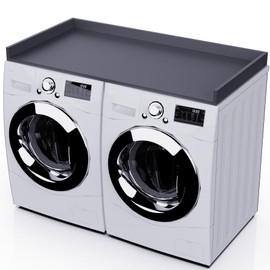 OfficeSimpli Washer Dryer Countertop, Made in USA, Non-Slip Pads, Easy Clean, Laundry Room Essentials and Decor, Washer Dryer Wood Top for Organization (Slate Grey, Standard (27.5" x 54"))