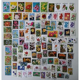 100 Different Flowers Stamps Collection (Stamps for Collectors)